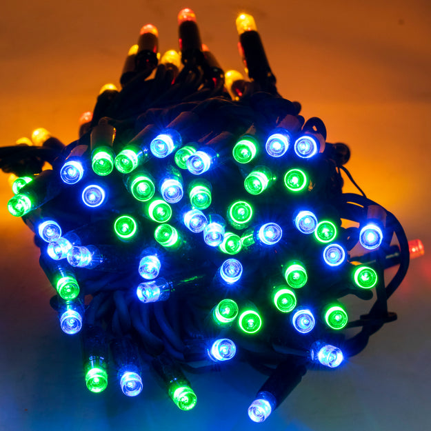 100 Multi Coloured Mains Powered Connectable LED Lights
