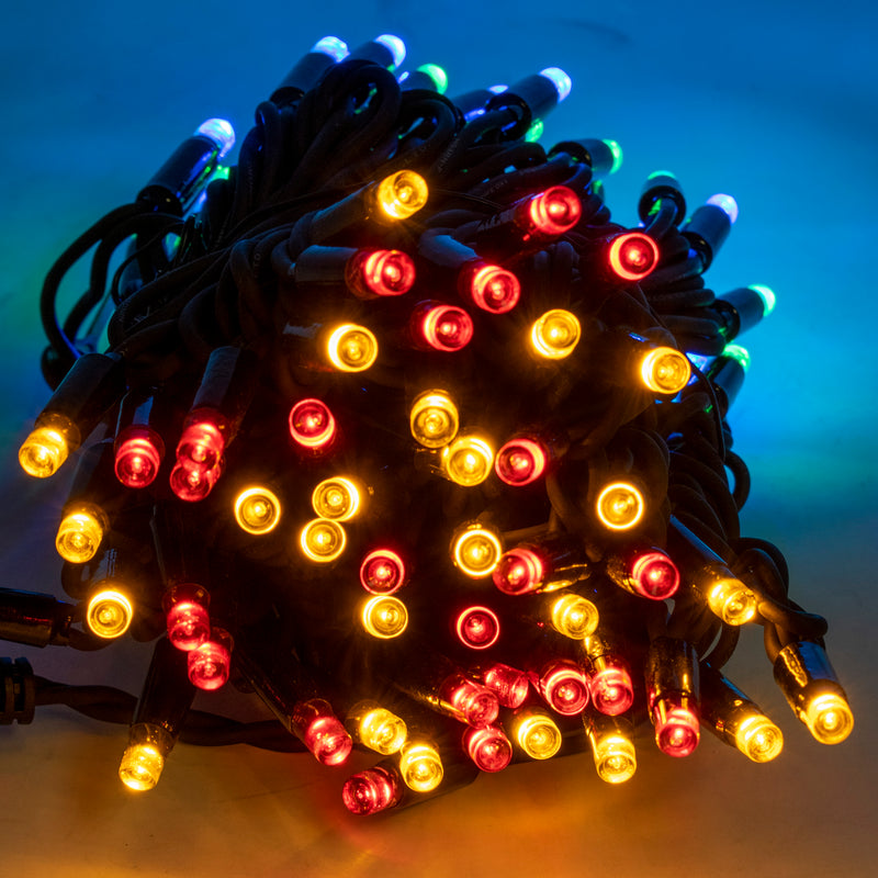 100 Multi Coloured Mains Powered Connectable LED Lights
