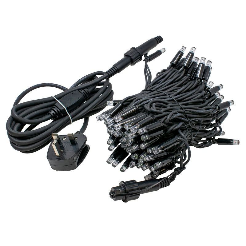 100 Multi Coloured Mains Powered Connectable LED Lights