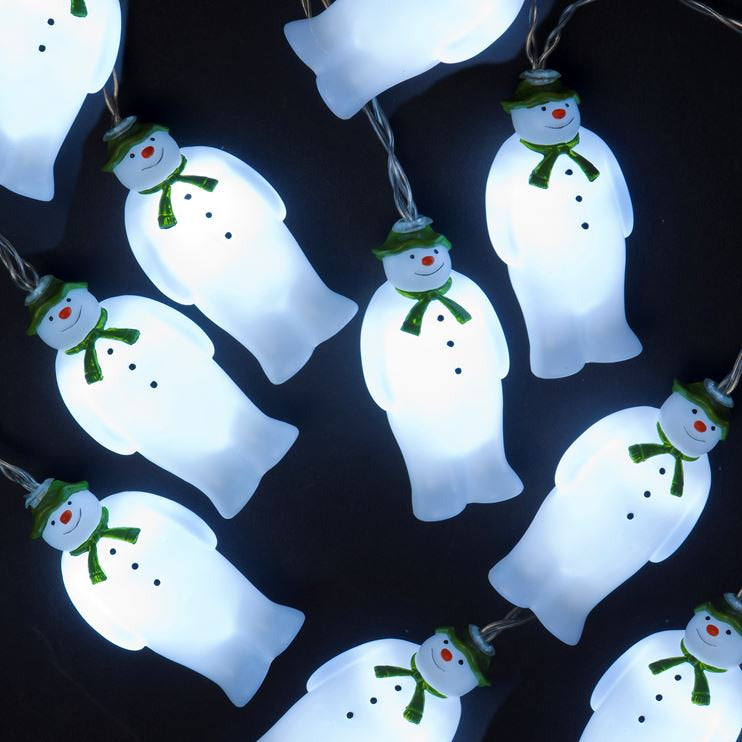 Battery Operated Blow Mould 10 'The Snowman' LED Indoor Light String Ice White