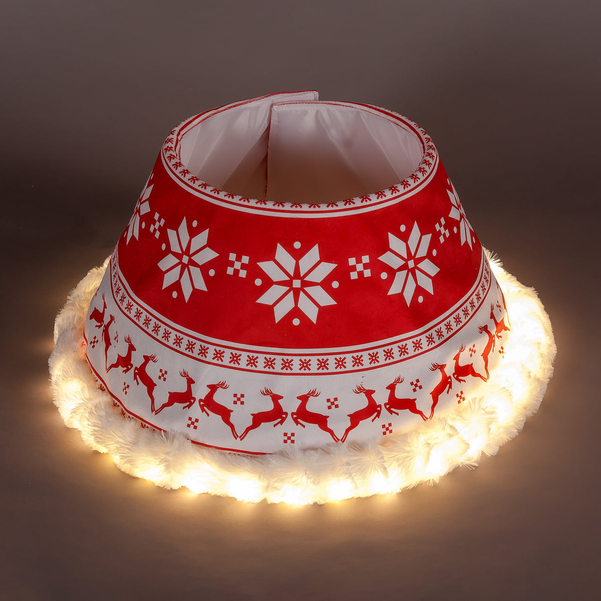 60cm Snowflake & Reindeer Scandi Christmas Tree Skirt