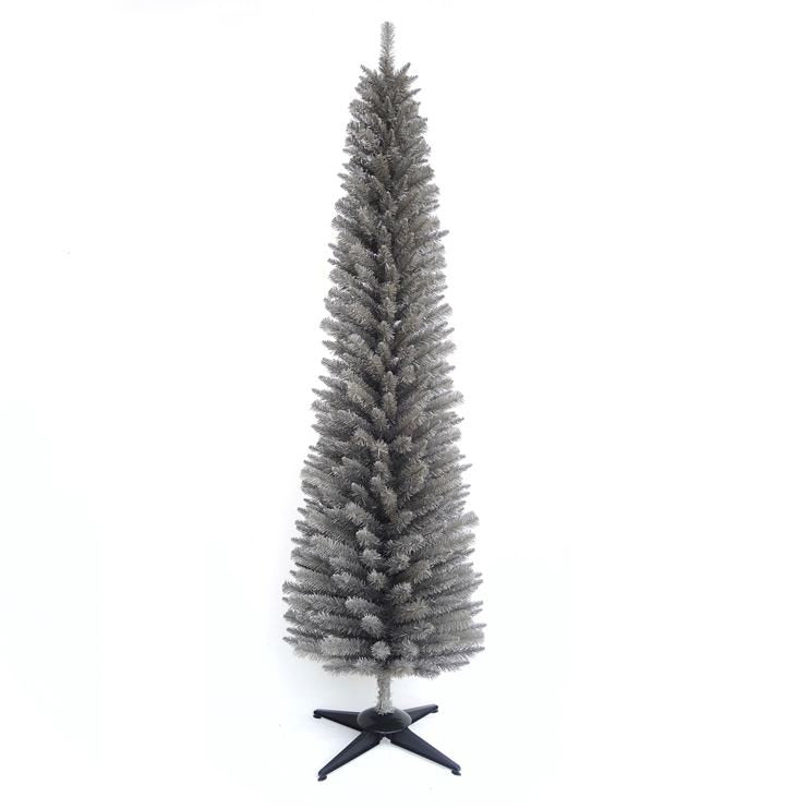 8ft Slim Pencil Pine Grey Artificial Christmas Tree