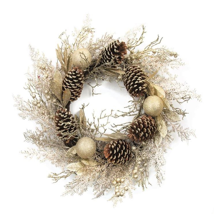 60cm Luxury Champagne Gold Christmas Door Wreath
