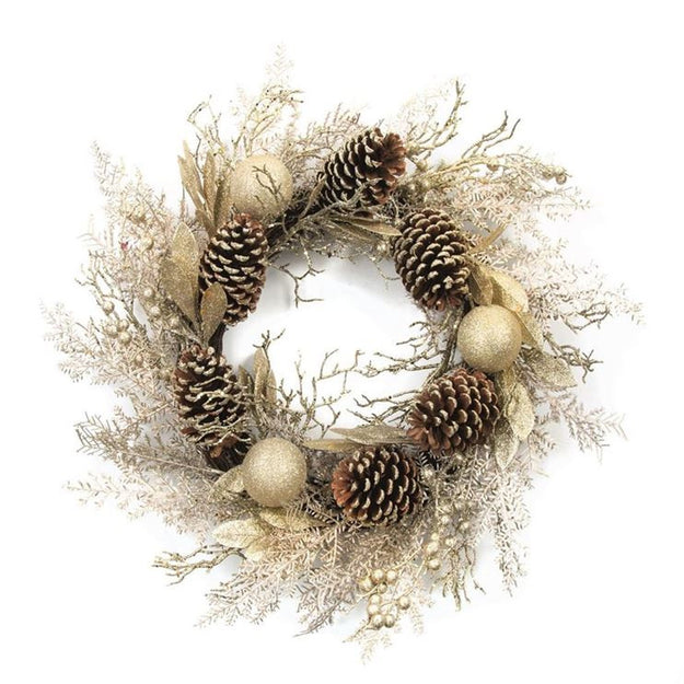 60cm Luxury Champagne Gold Christmas Door Wreath