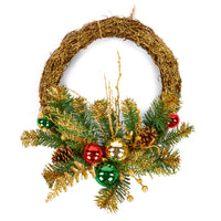 45cm Cosy Cabin Wreath with Pinecones and Baubles