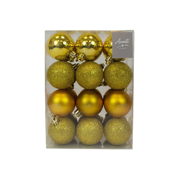 Pack of 24 Gold Christmas Tree Baubles