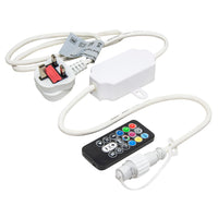 RGB Controller and Remote Controller for XP Colour Changing Connectable LED Lights ~ White Cable