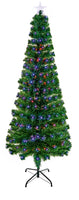 6ft Slim LED Colour Changing Star Indoor Fibre Optic Christmas Tree