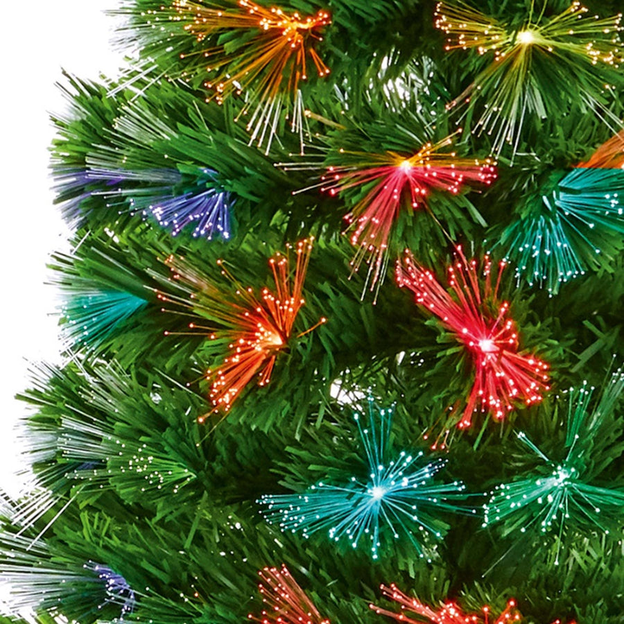 6ft Slim Flashing Fibre Optic Christmas Tree