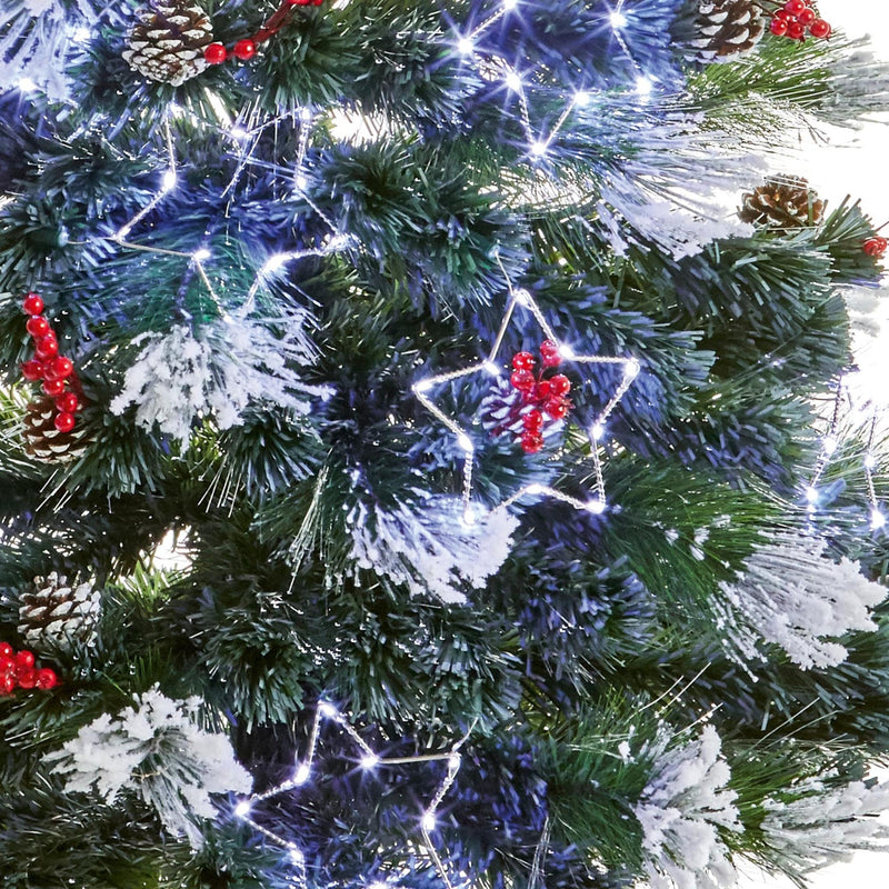 5ft Frosted Fibre Optic Half Christmas Tree