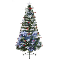 4ft Frosted Fibre Optic Half Christmas Tree