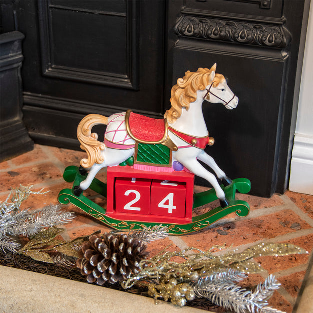 Rocking Horse Wooden Christmas Advent Calendar