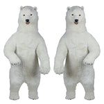 Set of 2 Life Size Animated Talking and Singing Polar Bears Christmas Display Props