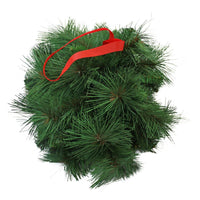 30cm Mix Pine Hanging Ball with Red Ribbon