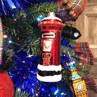 Red Glass Postbox Christmas Tree Decoration