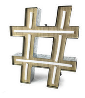 Retro Lit Hashtag Sign Battery Powered - 4