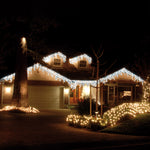 960 Blue and White Snowing Icicle Timer Lights 23.8m
