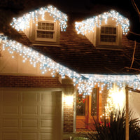 360 Blue and White Snowing Icicle Timer Lights - 3