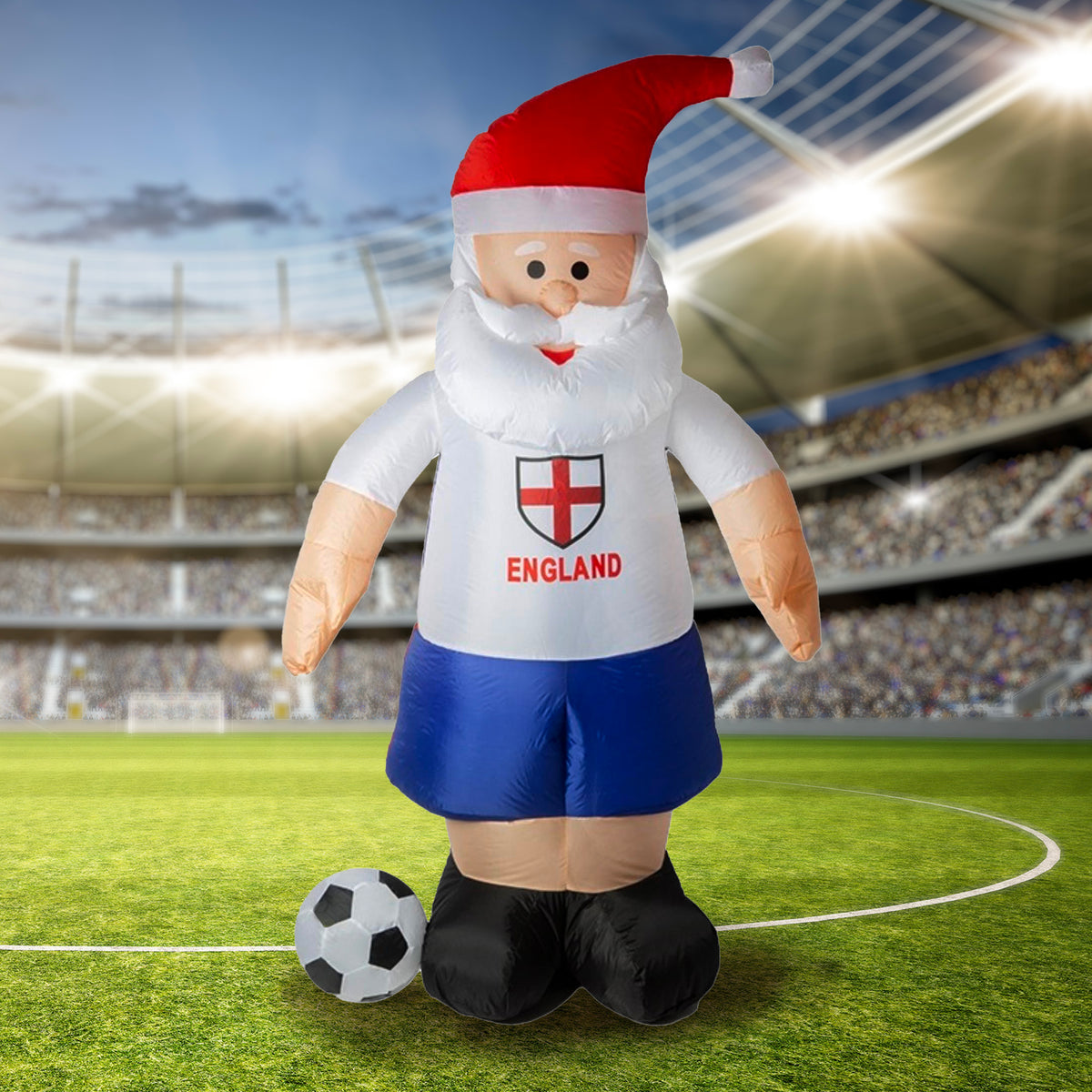 Giant 6ft Inflatable Lit Christmas England Santa
