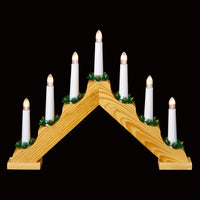 40cm 7 Bulb Wooden Christmas Candlebridge