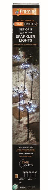120 White Multi Action Battery Powered Sparkler Lights