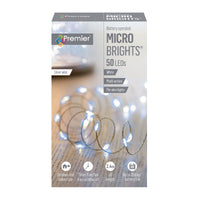 50 White Multi Action LED Pin Wire Battery Powered MicroBrights