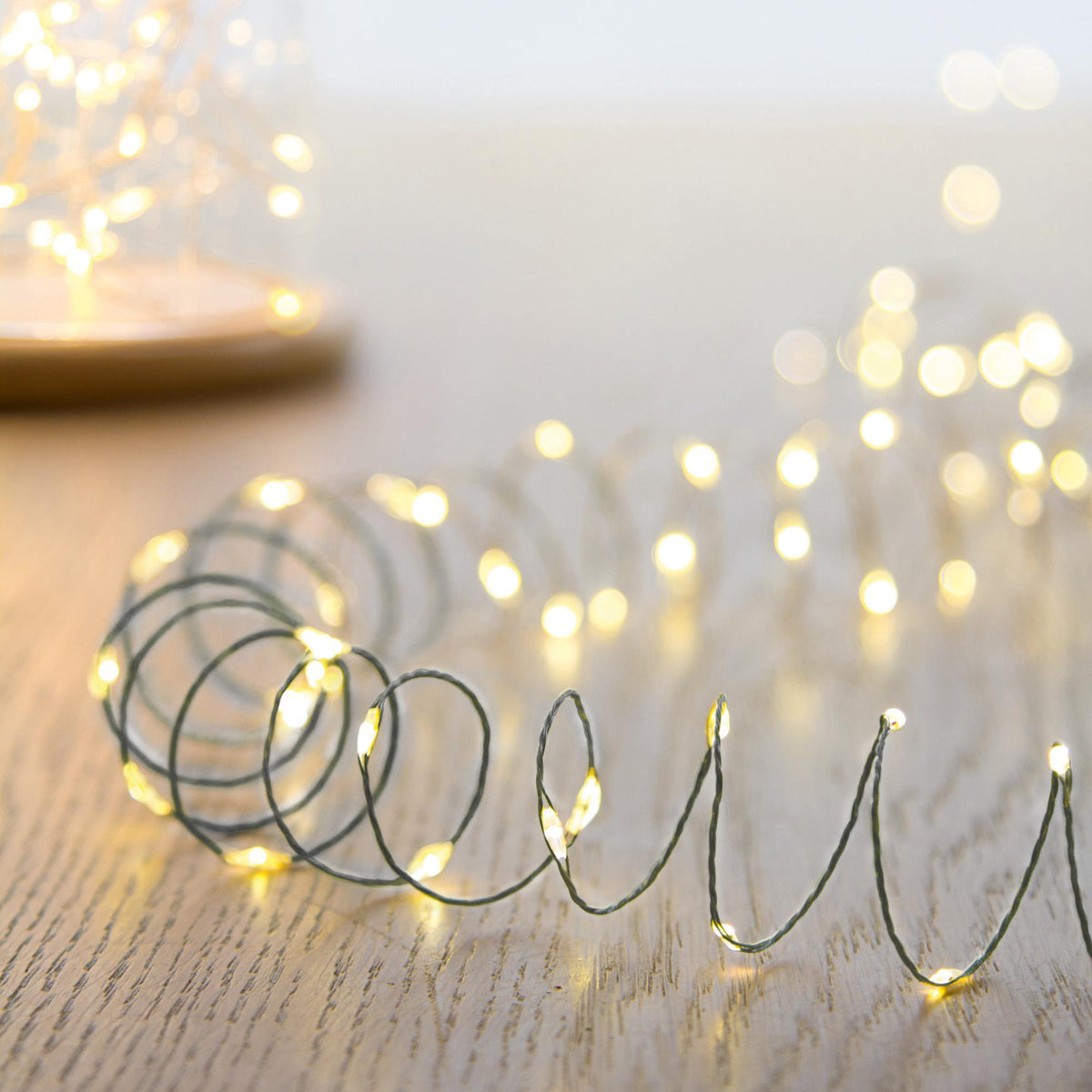 100 Warm White Multi Action LED Pin Wire Battery Powered MicroBrights