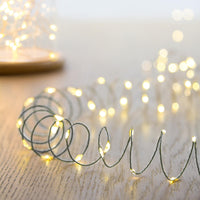 100 Warm White Multi Action LED Pin Wire Battery Powered MicroBrights