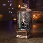 Oblong Lantern Water Spinner with Santa Design