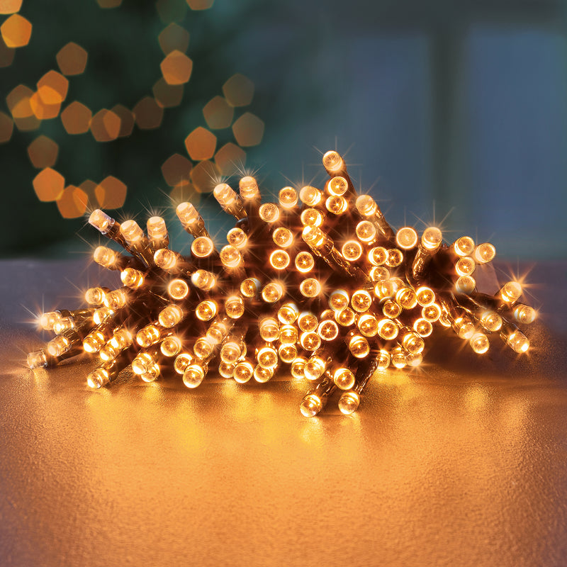 1000 Vintage Gold Multi Action Battery Powered LED Lights with Timer
