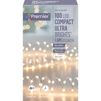 100 LED Warm White Compact Multi Action Ultrabright Battery Lights