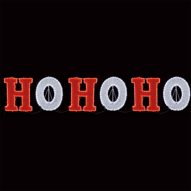 3m Giant HOHOHO Tinsel Motif Outdoor Christmas Sign with LEDs