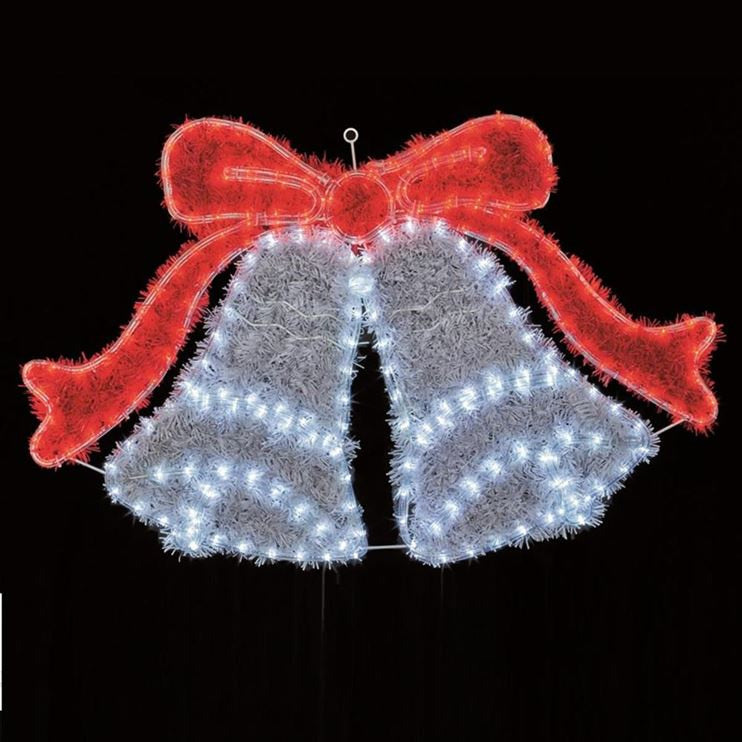 1m Double Bell Tinsel Rope Light Silhouette with LEDs