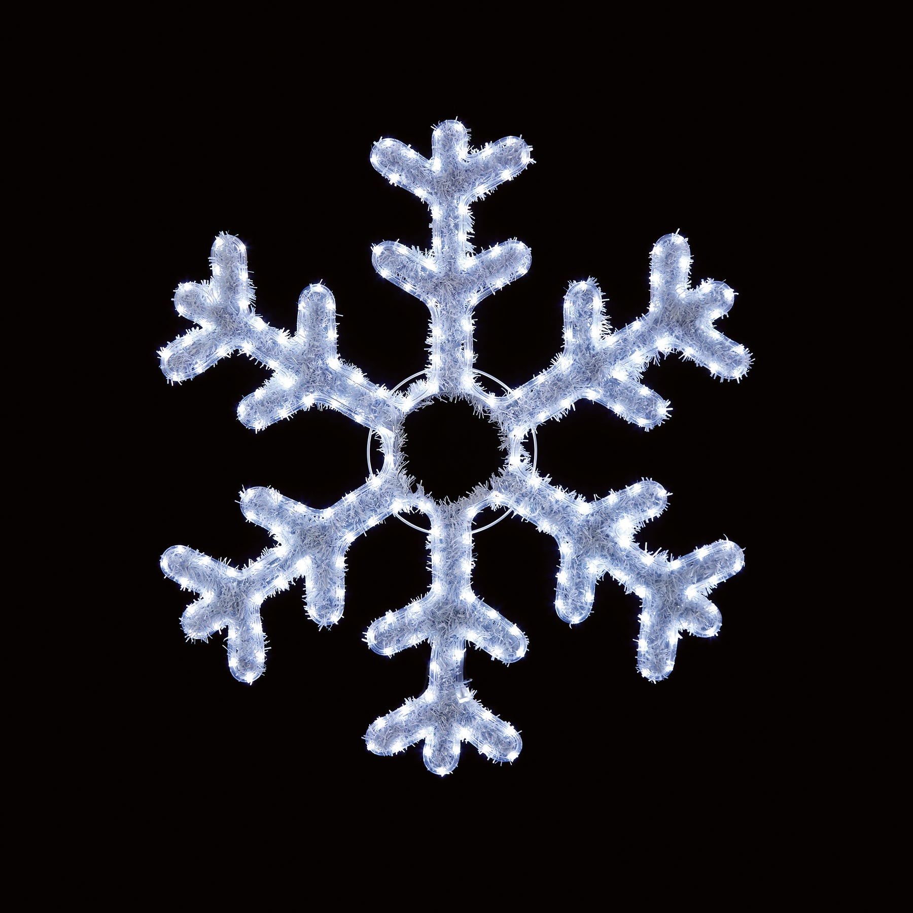 94cm Snowflake Tinsel Rope Light Silhouette with White LEDs