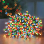 200 Multi Coloured Supabrights Multi Action LED String Lights on Clear Cable with Timer