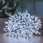 200 White Supabrights Multi Action LED String Lights on Clear Cable with Timer