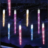 24 Chaser Icicle Lights with 72 Rainbow LED Lights
