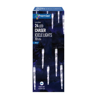 24 Chaser Icicle Lights with 72 White LED Lights