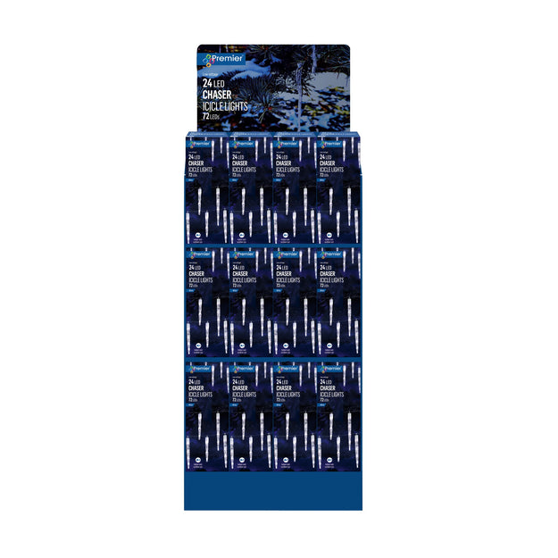 24 Chaser Icicle Lights with 72 White LED Lights