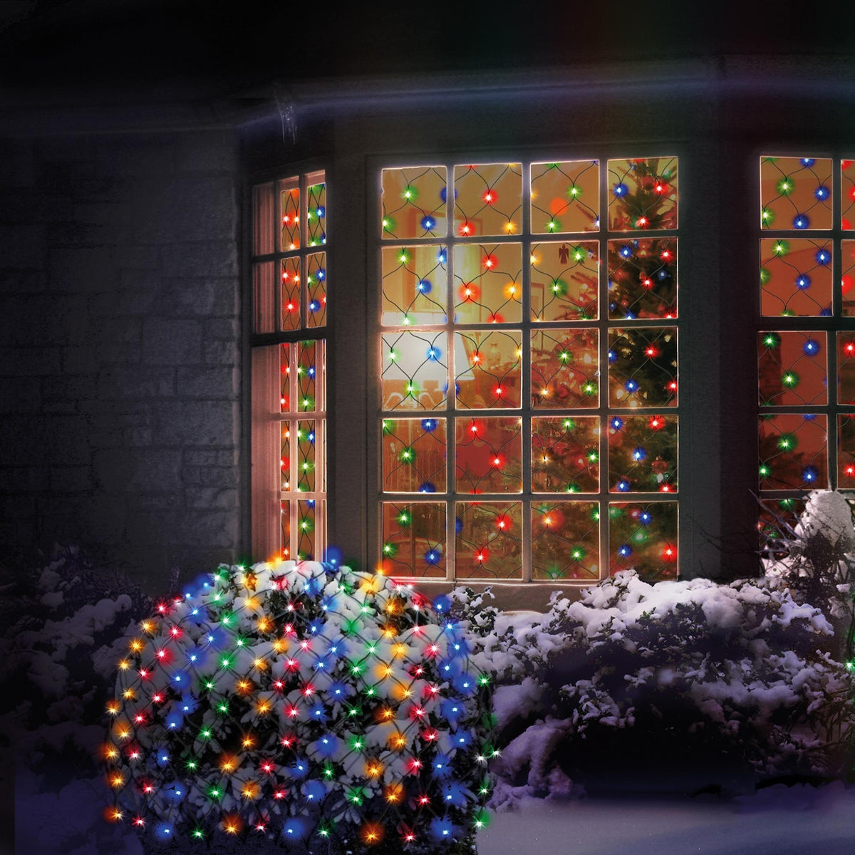 180 Multi Coloured Multi Action LED Net Light 1.75m x 1.2m