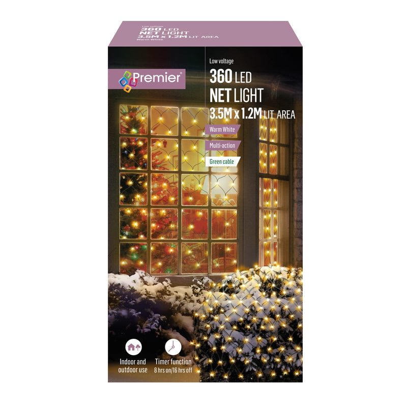 360 Warm White Multi Action LED Net Light 3.5m x 1.2m
