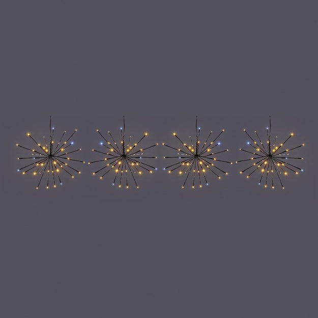 Set of 4 Brown LED Hanging Sparkle Lights