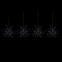 Set of 4 Rainbow LED Hanging Sparkle Lights