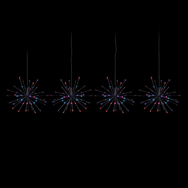 Set of 4 Rainbow LED Hanging Sparkle Lights