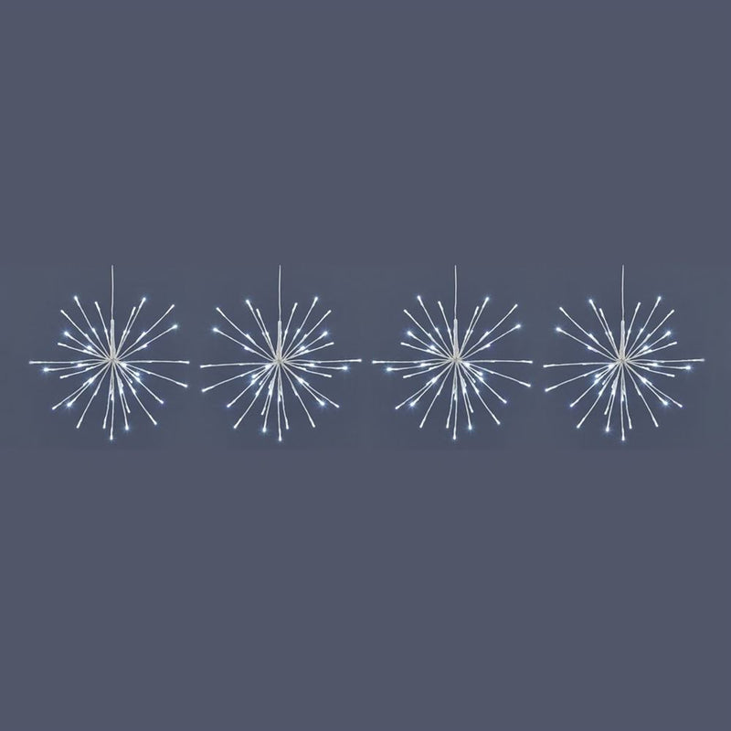 Set of 4 White LED Hanging Sparkle Lights