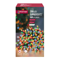 200 Multi Coloured Supabrights Multi Action LED String Lights with Timer