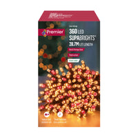 360 Vintage Gold and Red Supabrights Multi Action LED String Lights with Timer