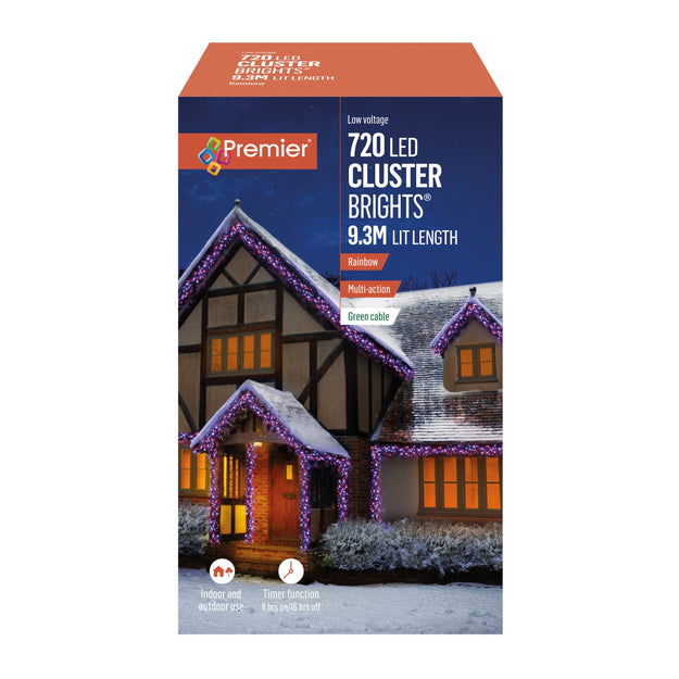 720 Rainbow Multi Action LED Cluster Lights with Timer