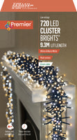 720 White and Warm White Multi Action Cluster Lights with Timer