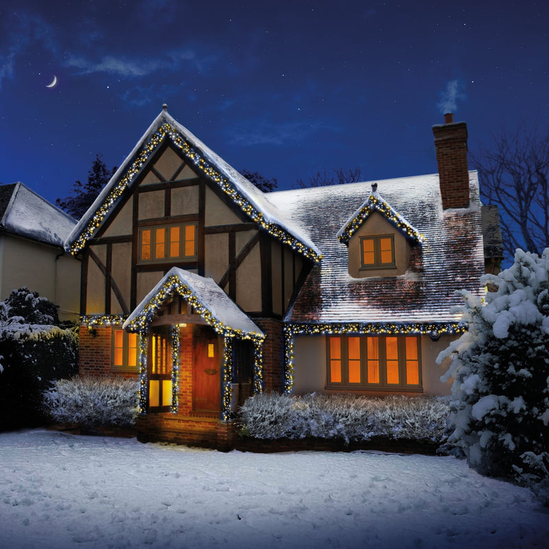 960 White and Warm White Multi Action LED Clusters Timer Christmas Lights